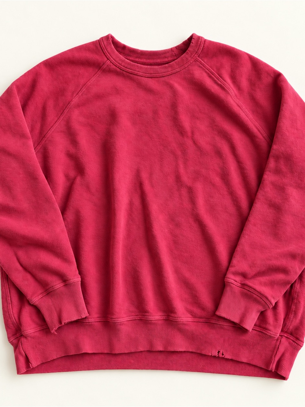 The Great College Sweatshirt Raspberry Red Distressed Size 0 XS